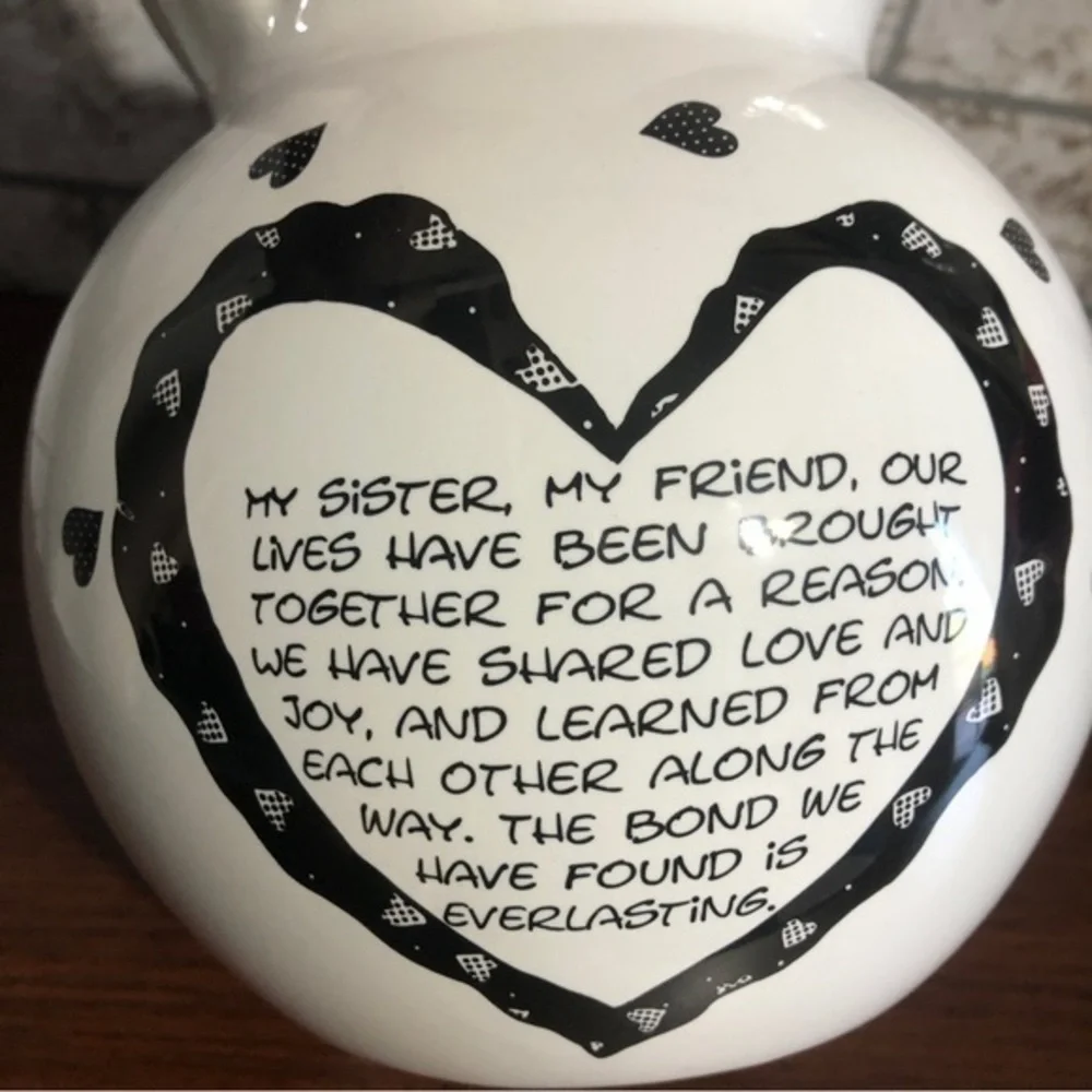 Sisters Vase Marci Children of the Inner‎ light ivory hearts 7”